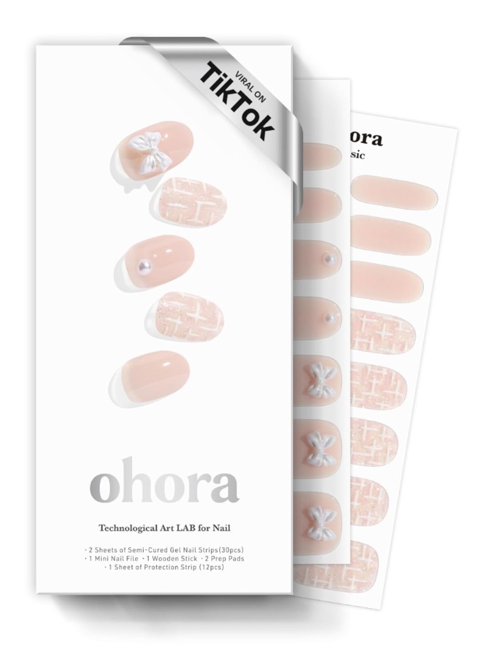 Ohora Cherie Tweed Semi Cured Gel Nail Strips